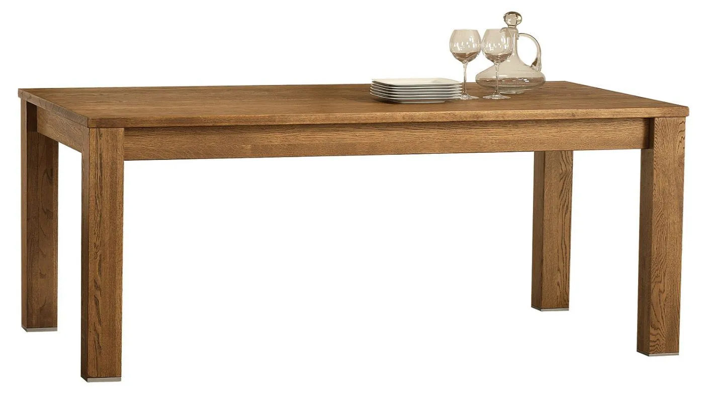 Esstisch ausziehbar Bujari 04 (eckig), Farbe: Braun, Eiche – teilmassiv – 140 – 200 x 90 cm (B x T)