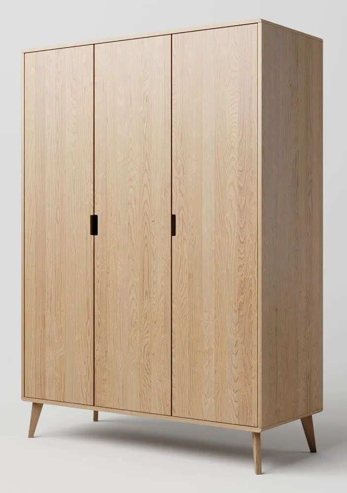 Drehtürenschrank / Kleiderschrank Eiche massiv natur Aurornis 05