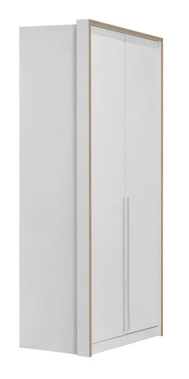 1 Meter breiter Kleiderschrank mit 2 Türen und 2 Schubladen | Farbe: Eiche / Weiß