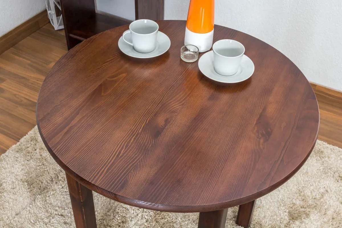 Tisch 70x70 cm, Farbe: Nuss, Höhe (cm) 75, Länge/Tiefe (cm) 70, Breite (cm) 70, Massivholz, Material Kiefer massiv, Farbe Nuss, Tisch 70x70 cm, Farbe: Nuss