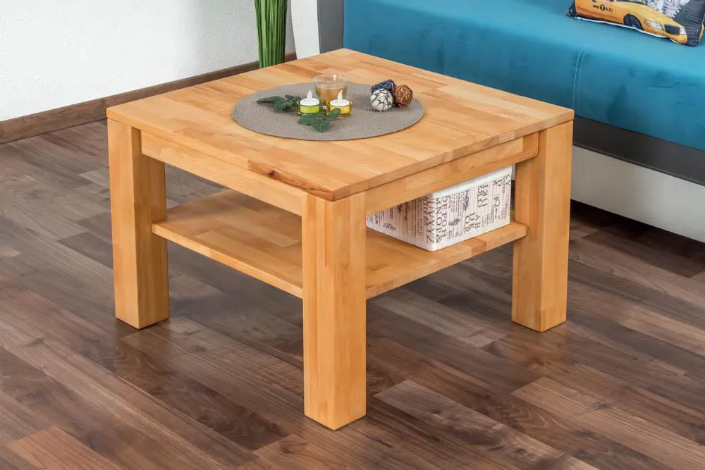 Beistelltisch Couchtisch Buche Massivholz Farbe: Natur 45x65x65 cm