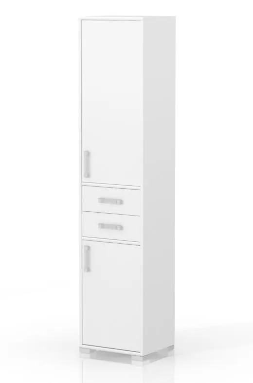 schmaler Schrank, Farbe: Weiß 198x44x37 cm