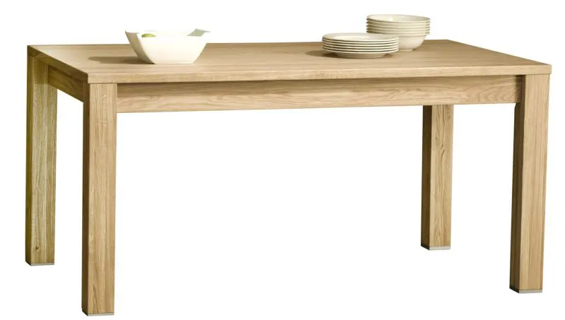 Esstisch ausziehbar Bujari 03 (eckig), Farbe: Natur, Eiche – teilmassiv – 160 – 220 x 90 cm (B x T)