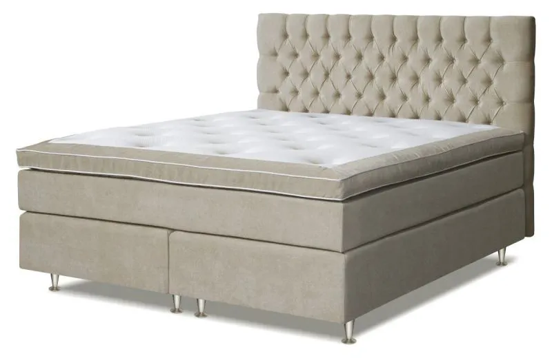 Boxspringbett 200 x 200 cm Beige Abbildung