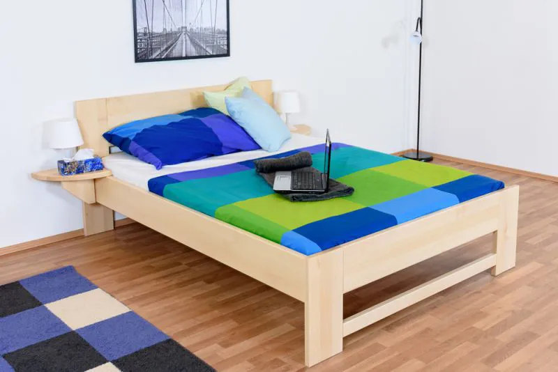 Kinderbett / Jugendbett Buche massiv Vollholz natur 110, inkl. Lattenrost - 140 x 200 cm (B x L)