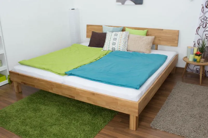 Futonbett / Massivholzbett Wooden Nature 02 Eiche geölt - Liegefläche 200 x 200 cm (B x L)