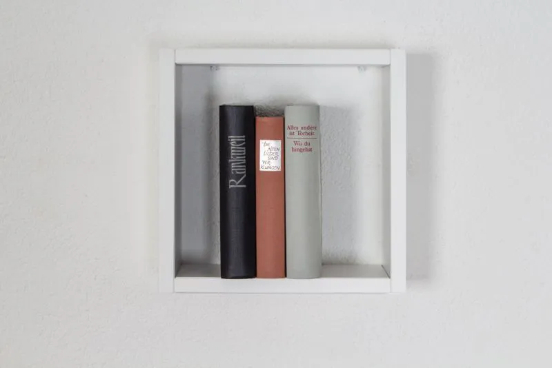 Hängeregal / Wandregal Kiefer massiv Vollholz weiß lackiert Junco 283A - 30 x 30 x 12 cm (H x B x T)