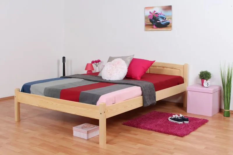 Kinderbett / Jugendbett Kiefer massiv Vollholz natur 85, inkl. Lattenrost - 140 x 200 cm (B x L)