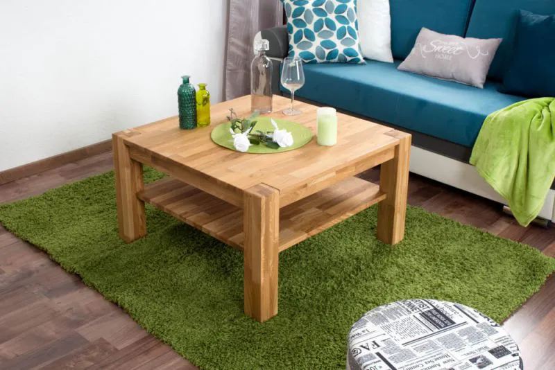 Couchtisch Wooden Nature 123 Eiche massiv - 80 x 80 x 45 cm (B x T x H)