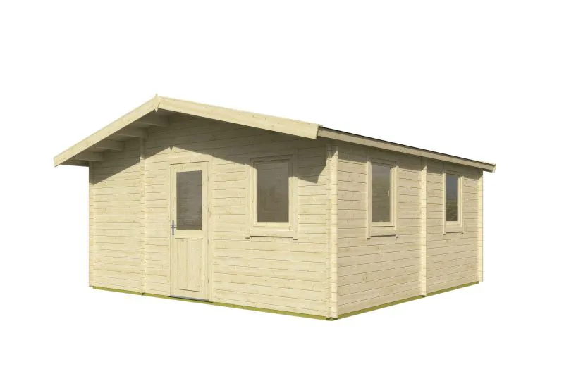 Gartenhaus Peilstein 01 inkl. Fußboden - 40 mm Blockbohlenhaus, Grundfläche: 25 m², Satteldach, 5 Fenster mit Doppelverglasung aus Isolierglas