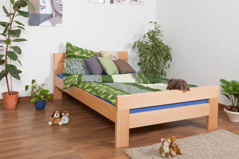 Bett 140 x 200 cm Buche Natur mit Lattenrost Abbildung