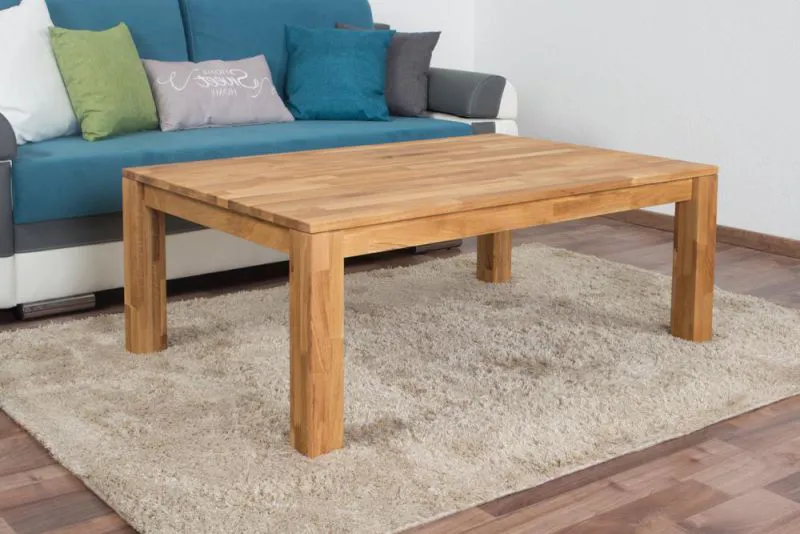 Couchtisch Eiche Massivholz Farbe: Natur 45x120x80 cm Wohnzimmermöbel Wohnzimmereinrichtung Abbildung