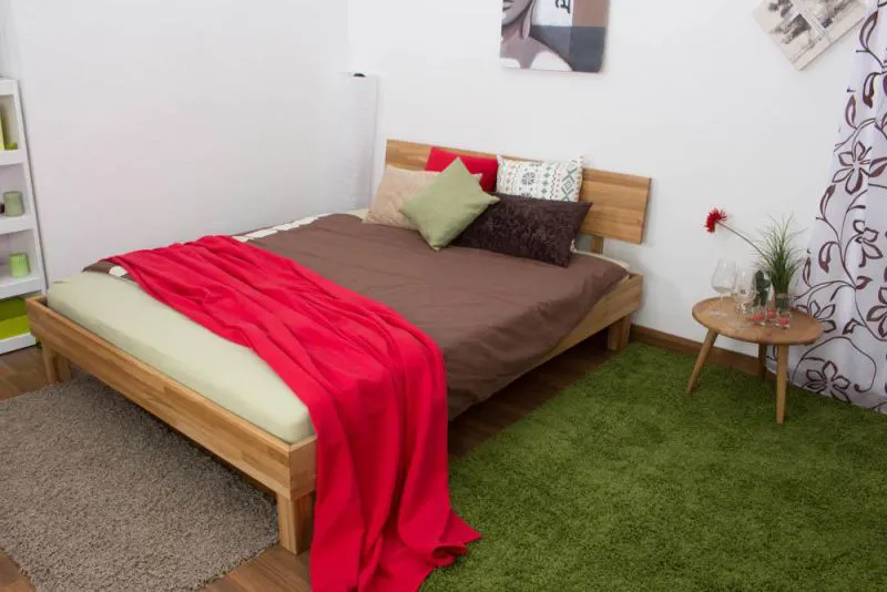 Eiche Bett 160 x 200 cm geölt Abbildung