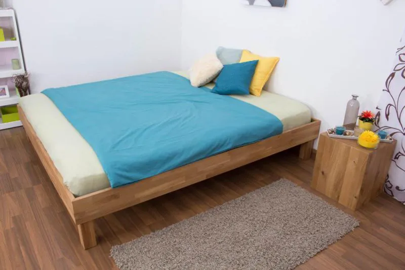 Eiche Holzbett Bettgestell 180 x 200 cm geölt Abbildung