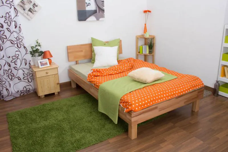 Bett 120 x 200 cm Kernbuche massiv geölt Abbildung