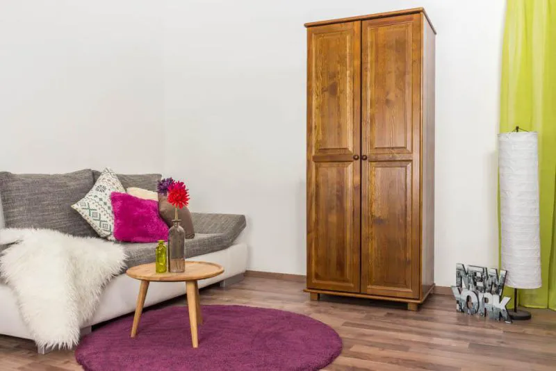 Kiefer-Schrank A-Qualität Massivholz, Farbe: Eiche 190x80x60 cm Abbildung