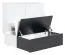 Jugendzimmer - Kommode Marincho 06, 2-teilig, Farbe: Weiß / Schwarz - Abmessungen: 89 x 107 x 95 cm (H x B x T)