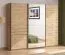 Kleiderschrank | 3-türig | 1 Spiegeltür | Farbe: Eiche Artisan | 3 Kleiderstangen | Maße: 167 x 61 x 217 cm | Schiebetürenschrank | sehr breit | 3 Fächer