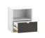 Modernes Jugendzimmer Kinderzimmer - Set C Mackinac, 3-teilig, Farbe: Weiß / Eiche / Grafit matt, aus hochwertigen Material, mit Soft-Close System, Griffe: Metall, ABS-Kantenschutz