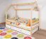 Kinderbett / Hausbett Kiefer Vollholz massiv natur D3, Schublade: Weiß, inkl. Lattenrost - Liegefläche: 80 x 160 cm (B x L)