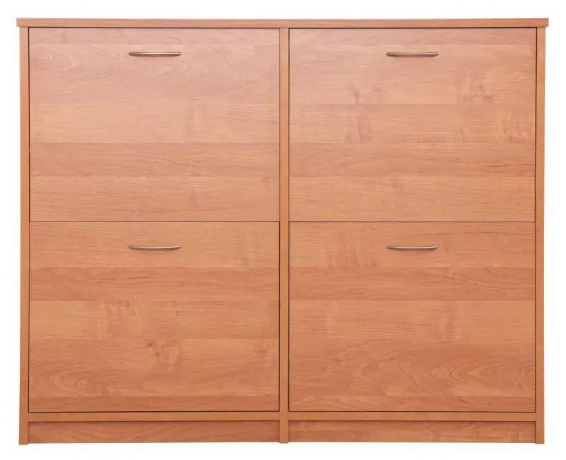 Schuhschrank Pamanukan 16, Farbe: Erle - Abmessungen: 91 x 113 x 20 cm (H x B x T)