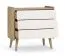 Kinderzimmer Komplett Set A Olle | 4-teilig | Farbe: Eiche Cremona / Beige | Kleiderschrank | 1 Kommode | 1 Kinderbett / Gitterbett | Push-to-open