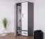 Jugendzimmer - Drehtürenschrank / Kleiderschrank Oskar 02, Farbe: Anthrazit / Weiß - 192 x 90 x 90 cm (H x B x T)