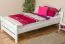 Einzelbett / Gästebett Buche massiv Vollholz weiß 118, inkl. Lattenrost - Abmessung 100 x 200 cm