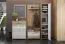 Schrank Gataivai 19, Farbe: Beige Hochglanz / Walnuss - 192 x 41 x 36 cm (H x B x T)