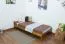 Kinderbett / Jugendbett Kiefer Vollholz massiv Eichefarben A14, inkl. Lattenrost - Abmessung 90 x 200 cm