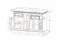 Kommode Gyronde 01, Kiefer massiv Vollholz, Farbe: Weiß / Walnuss - 85 x 130 x 45 cm (H x B x T)