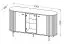 Esszimmer Komplett - Set F Annelin, 6-teilig, in Schwarz, je 1 Vitrine und Kommode mit Glastüren, 1 Beistelltisch, 1 Kommode, 1 TV-Schrank, 1 Esstisch