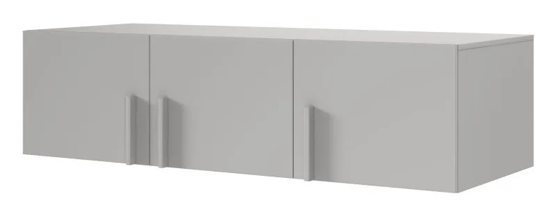 Schrankaufsatz für Kleiderschrank Edegem 02 | Farbe: Platingrau | 3 Türen | 2 Fächer | ABS-Kanten | 150 x 61 x 40 cm