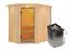 Sauna "Mika" SET mit Kranz und Ofen 9 kW - 165 x 210 x 202 cm (B x T x H)