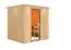 Sauna "Eemil" mit bronzierter Tür und Kranz - Farbe: Natur - 210 x 184 x 202 cm (B x T x H)