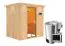 Sauna "Jarle" SET mit bronzierter Tür und Kranz mit-Ofen BIO 3,6 kW - 210 x 165 x 202 cm (B x T x H)