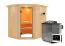Sauna "Hanko" SET mit Kranz und Ofen BIO 9 kW - 210 x 184 x 202 cm (B x T x H)