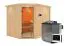 Sauna "Samu" SET mit Kranz und Ofen BIO 9 kW - 245 x 210 x 202 cm (B x T x H)