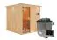 Sauna "Aleksi" SET mit Kranz und Ofen externe Steuerung easy 9 kW Edelstahl - 210 x 210 x 202 cm (B x T x H)