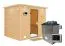 Sauna "Leja" SET mit bronzierter Tür und Kranz mit Ofen externe Steuerung easy 9 kW Edelstahl - 259 x 210 x 205 cm (B x T x H)