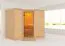 Sauna "Tjara 2" mit bronzierter Tür - Farbe: Natur - 236 x 184 x 209 cm (B x T x H)