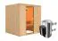 Sauna "Agnar" SET mit bronzierter Tür & Ofen 3,6 kW integ. Steuerung - 196 x 170 x 198 cm (B x T x H)