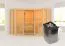 Sauna "Dilja" SET mit bronzierter Tür - Farbe: Natur, Ofen 9 kW - 231 x 231 x 198 cm (B x T x H)