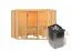 Sauna "Dilja" SET mit bronzierter Tür - Farbe: Natur, Ofen 9 kW - 231 x 231 x 198 cm (B x T x H)
