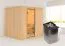 Sauna "Jonina" SET - Farbe: Natur, Ofen 9 kW - 196 x 178 x 198 cm (B x T x H)