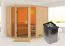 Sauna "Sunniva 3" SET mit bronzierter Tür & Ofen 9 kW Edelstahl - 236 x 184 x 209 cm (B x T x H)