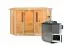 Infrarotkabine "Alvara" SET mit bronzierter Tür und Kranz - Farbe: Natur, Ofen BIO 9 kW - 245 x 245 x 202 cm (B x T x H)