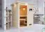 Sauna "Eivind" SET mit bronzierter Tür und Kranz - Farbe: Natur, Ofen externe Steuerung easy 9 kW - 173 x 159 x 191 cm (B x T x H)