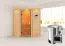 Sauna "Henrik" SET mit bronzierter Tür und Kranz - Farbe: Natur, Ofen BIO 3,6 kW - 173 x 159 x 191 cm (B x T x H)