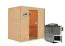 Sauna "Fynn" SET mit bronzierter Tür - Farbe: Natur, Ofen BIO 9 kW - 195 x 145 x 187 cm (B x T x H)